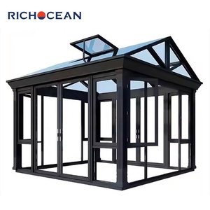 Jardins d'hiver 4 saisons Maison <span class=keywords><strong>de</strong></span> soleil extérieure en aluminium pour véranda en verre transparent Toit plat pour véranda <span class=keywords><strong>murale</strong></span> - Product Image 2
