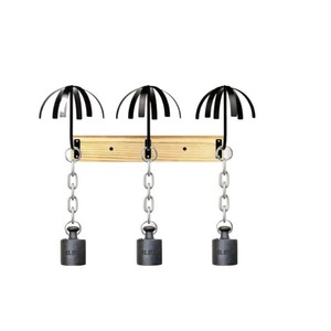 Wooden Wig <b>Storage</b> Rack Iron Wood Combination <b>Wall</b> Mounted Hair Organizer <b>Hanging</b> Display Rack for Home Use - Product Image 5