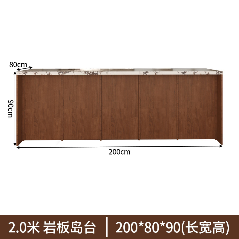 Gabinete de madera de nogal de 200*80*90 con encimera de piedra sinterizada Bulgari