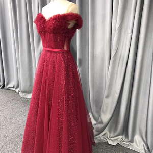 Jancember QX01 Elegant <strong>Red</strong> <strong>Sequins</strong> Off Shoulder Party Sweetheart Formal Gowns Evening Dresses - Product Image 3