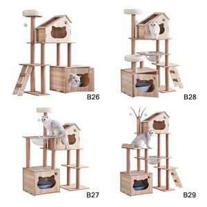 Móveis para animais de estimação, condomínio de madeira para gatos, torre de sisal, cabides para arranhar, armário de areia para gatos, árvore para gatos grandes - Product Image 1