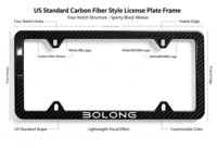 Cadre de plaque d'immatriculation en plastique ABS standard américain BOLONG, 12x6 pouces, support de plaque d'immatriculation de voiture, logo personnalisé, cadre de plaque d'immatriculation vierge