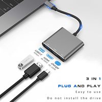 Adaptateur USB C vers multiport avec port de charge, adaptateur hub USB C pour moniteur vers ordinateur portable, convertisseur 4K