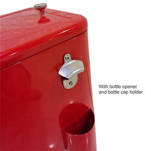 Refroidisseur de boissons d'extérieur en métal pour patio, refroidisseur de boissons à bière glacée rouge 80 QT avec ouvre-bouteille et plateau de récupération - Product Image 4