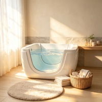 Baignoire spa pour bébé autoportante avec chauffage à température constante en acrylique et massage par bulles