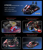 Kupao Go-Kart de Gasolina de 2 Plazas para Adultos y Adolescentes, Alquiler Comercial, Motor de 4 Tiempos, 200CC, 60KM/H