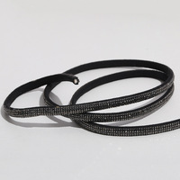 Vente en gros, ruban de cristal de 6mm, garniture en diamant, strass, corde pour chaussures, sweats à capuche en dentelle