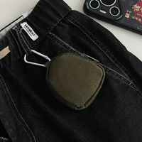 Dompet Kunci Kain Multifungsi Portabel Anti Maling untuk Luar Ruangan, Dompet Koin, Gantungan Kunci, Tas Earphone/Headphone, Kantong Mini
