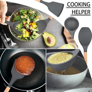 ชุดเครื่องครัวซิลิโคนทนความร้อนสีกากี12ชิ้นสำหรับทำอาหารแบบไม่ติดกระทะ - Product Image 4