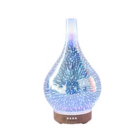 Diffuseur d'arômes électrique en verre 3D pour usage domestique, éclairage LED 7 couleurs, capacité de 100 ml, humidificateur d'air ultrasonique