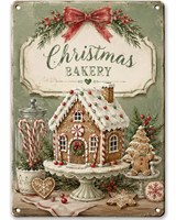 Plaque murale vintage de Noël en fer blanc personnalisée ODM, panneau métallique rétro avec trous pré-percés pour pub commercial, café, maison, vente en gros