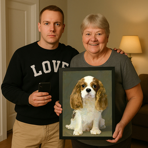 Handmade 100% Ấn Tượng Sơn Dầu Hiện Đại Pet Dog Chân Dung Khung Phim Hoạt Hình Thiết Kế Cho Tường Trang Trí Món Quà Độc Đáo - Product Image 1