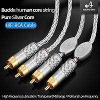 Venta caliente RCA Cable de señal de audio Plata pura 1m 3M 5M 8 hilos trenzado macho a macho para micrófono y altavoz de audio