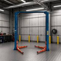 Elevador de Autos de Dos Postes BOJINSI BJS2105, 4000 kg, Accionamiento Hidráulico, Liberación Lateral Dual, Altura de Elevación de 1800 mm, Motor de 2.2 kW, para Taller