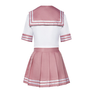 Costume de cosplay uniforme de marin, ensemble jupe à manches courtes rose et blanc pour jeu de rôle d'anime - Product Image 2