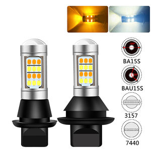 Feux de clignotants 2835 42SMD double couleur 7440 T20 Can Bus, angle de faisceau 360 degrés, ajustement universel pour éviter l'effet stroboscopique - Product Image 2