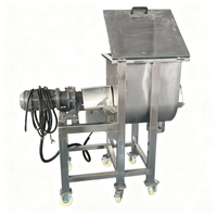 Mélangeur à ruban horizontal compact en acier inoxydable 304 de qualité alimentaire pour le mélange de poudres sèches, farine, épices et additifs alimentaires