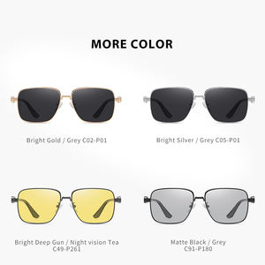 Gafas de Sol Metálicas de Montura Completa Polarizadas Verdes para Hombre con Protección UV, Visión Nocturna y Cambio de Color para Pesca y Conducción - Product Image 6