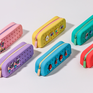 ODM&OEM Custom Casual Korean Style Silicone Pencil Case DIY Creativity Hole Punch Design Student Stationery Storage <b>Bag</b> - Product Image 6