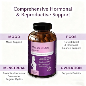 120 cápsulas de Mioinositol y D-Chiroinositol con Ashwagandha y Vitamina D para el apoyo hormonal, ovárico y de fertilidad. - Product Image 3