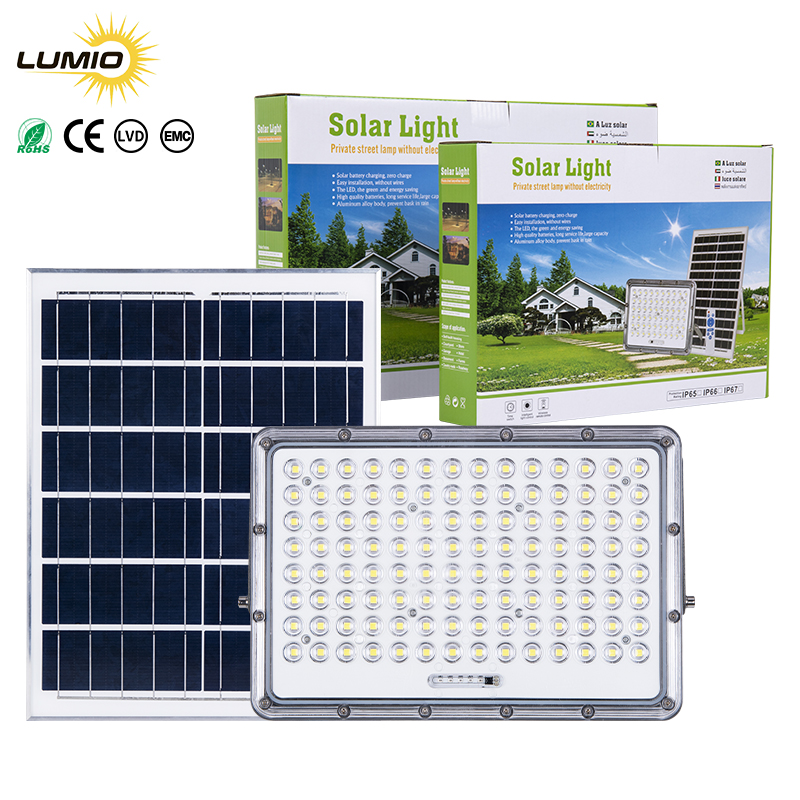 50W 100W 200W 300W solare luce di inondazione sensore di movimento impermeabile all'aperto luci di inondazione led ip66 solare sensore di luce di inondazione