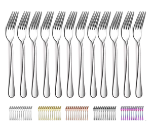 Set di 6 Forchette da Cena in Metallo <span class=keywords><strong>Argento</strong></span>, 8 Pollici, Acciaio Inossidabile con Finitura a Specchio, Lavabili in Lavastoviglie, per Uso Domestico e Ristorante - Product Image 4