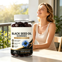Suiker vrije, zero, zonder toegevoegde stevia, zoet gemaakt met echt fruit en zwarte komijnzaadolie gummies