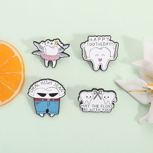 <span class=keywords><strong>Happy</strong></span> Toothsday Esmalte Pins May The Floss <span class=keywords><strong>Be</strong></span> With You Dientes Broches de cuidado dental Mochila Insignia de solapa Regalo de joyería para amigos - Product Image 1