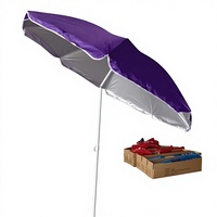 Parasol de plage extérieur de grande taille à motif tropical avec ouverture manuelle en tissu polyester pour l'ombrage dans le jardin