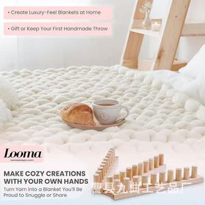 Looma Wooden DIY <b>Loom</b> Square Shape Sewing Accessory for Handmade Blanket <b>Weaving</b> Craft - Product Image 1