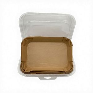 Wholesale Custom Disposable Heat Resistant Brown Rectangle <b>Air</b> <b>Fryer</b> Parchment Baking Paper 22x14x4.5cm <b>Basket</b> Liner Tray <b>for</b> - Product Image 3