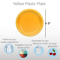 Assiettes rondes légères en plastique PS multi-usages pour fêtes, camping, pique-niques et événements
