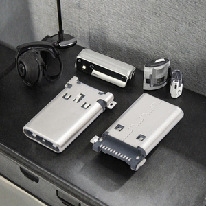 USB <b>Type</b>-<b>C</b> 12-Pin Stainless Steel Connector Horizontal Male SMT Plate Sinking Interface with <b>Plug</b> 5A Rated Current - Product Image 3