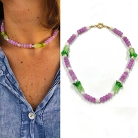 Collier SC pour femme, motif cerise, chou et canard, en acrylique perlé et acier inoxydable, pendentif mignon pour maillot de bain, idéal pour les vacances d'été à la plage