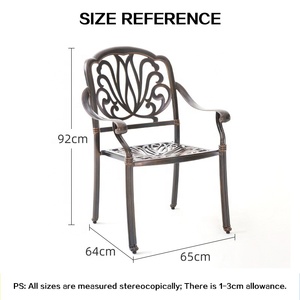 Juego de comedor moderno para exteriores, aluminio fundido para hotel, Resort, casa, cafetería, playa, patio, <span class=keywords><strong>terraza</strong></span>, jardín, casa de campo, villa, <span class=keywords><strong>bar</strong></span> - Product Image 5