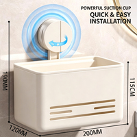 Porte-papier toilette carré à ventouse, sans perçage, mural, étanche, avec étagère de rangement supérieure pour salle de bain