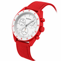 Montre en biocéramique et quartz en gros, logo personnalisé OEM, 42 mm, étanche 3 ATM, motif zodiaque Sagittaire, mode sportive, cadran en verre 22 mm, bracelet en caoutchouc