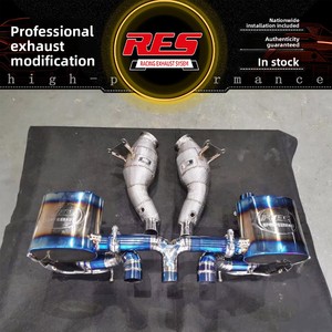 Tubo de Escape Modificado con Logotipo <span class=keywords><strong>RES</strong></span> Estilo Racing para Ferrari F8/SF90/812/FF/F12/GTC4/488/458, Sección Central y Trasera - Product Image 3