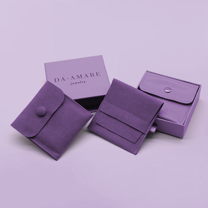 Đồ trang sức túi bao bì gói Vòng cổ da lộn nhung sợi nhỏ trang sức Pouch với biểu tượng tùy chỉnh - Product Image 1