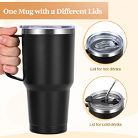 Gobelet isotherme en acier inoxydable de 32 oz avec poignée, double paroi, isolation sous vide, cadeau d'entreprise, logo personnalisé, tasse de voyage promotionnelle