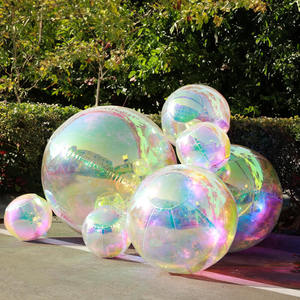 Inflatable <b>Mirror</b> <b>Ball</b> Big Shiny <b>Balls</b> Iridescence Golden Reflective Floating PVC Advertising Balloon Customized Shiny Metal Inf - Product Image 5