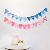 Décorations de fête en papier, fournitures de fête, guirlandes d'anniversaire, bannières, drapeaux triangulaires multicolores, style nautique, imprimés en 4 couleurs, à suspendre