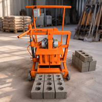 Machine mobile de fabrication de blocs de béton QMJ2-45, petite machine manuelle de fabrication de briques creuses en ciment, sans palette nécessaire