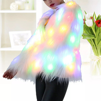 Manteau en fausse fourrure pelucheuse, manteau LED de Noël, costume de soirée en boîte de nuit d'Halloween, veste en fourrure Teddy pour femme, veste en fourrure pour banquet d'hiver
