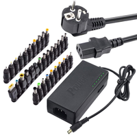 Adaptateur secteur universel réglable 96W, ignifuge, pour ordinateur portable/appareil photo/tablette, 12V-24V, compatible avec plusieurs marques d'ordinateurs portables, embouts interchangeables