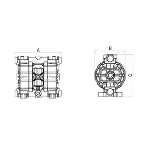 Meclube-028-S250-AB4ที่ดำเนินการทางอากาศปั๊มไดอะแฟรมคู่ mod. ปะเก็น316 Aisi สแตนเลส SS250ใน EPDM - Product Image 3