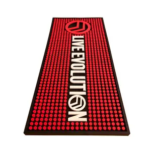 Accessori per Bar personalizzato logo rail birra tappetino in gomma in pvc morbido logo personalizzato tappetino per barre di gomma o promozione e bar