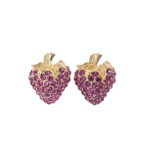 High quality Strawberry Fruit <b>earrings</b> Rhinestones <b>Stud</b> <b>Earrings</b> Alloy Gold <b>Stud</b> <b>Earrings</b> Jewelry - Product Image 4