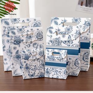 Sac d'emballage en papier portable haut de gamme Baoren pour petites entreprises, motif floral, style chinois, sac cadeau pour les fêtes - Product Image 3