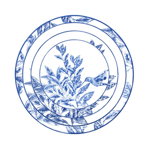 Service de table en porcelaine fine Blue Bird – Assiettes de présentation de qualité pour restaurant et maison, motif animalier, idéal pour dîner et mariage - Product Image 2